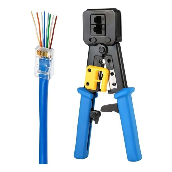 Alicate Crimpar Cabo Rede UTP RJ45 Conector Normal e Vazado