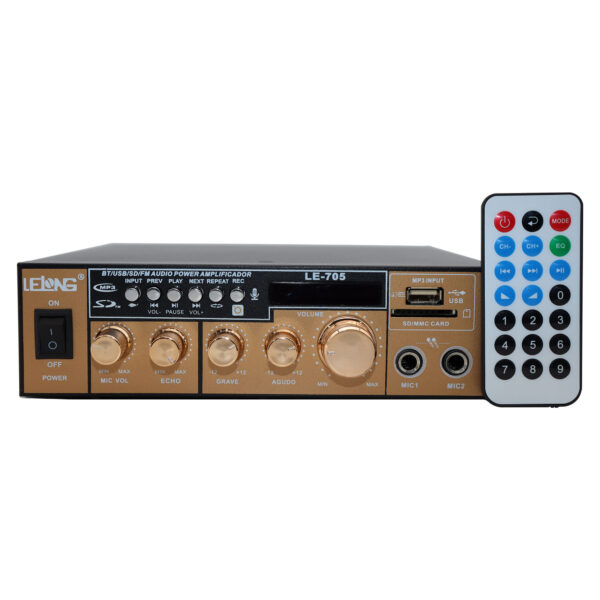 Amplificador de Áudio Receiver C/ Bluetooth USB Som Ambiente