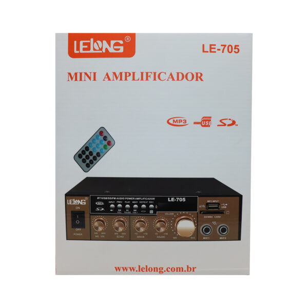 Amplificador de Áudio Receiver C/ Bluetooth USB Som Ambiente - Image 6
