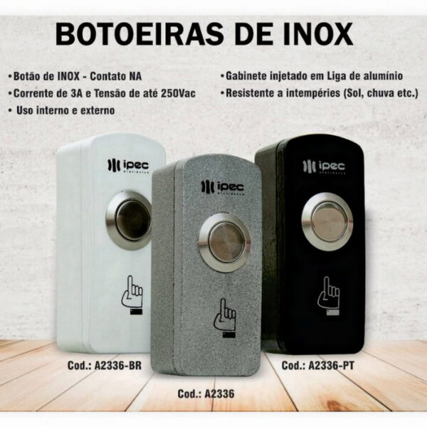Botoeira Acionador P/ Fechadura Eletromagnetica Elétrica Em Inox IPEC - Image 5