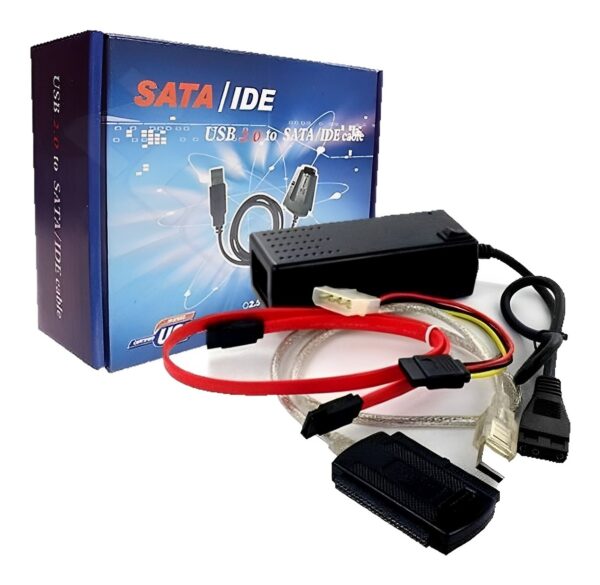 Cabo Adaptador USB 2.0 Hd Conversor P/ Ide Sata Fonte 3 Em 1