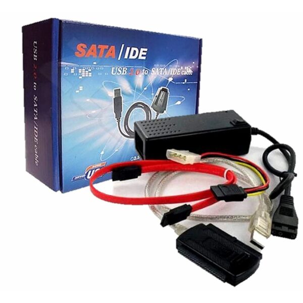 Cabo Adaptador USB 2.0 Hd Conversor P/ Ide Sata Fonte 3 Em 1 - Image 2