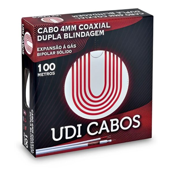 Cabo CFTV Coaxial 4mm UDI Dupla Blindagem 100m