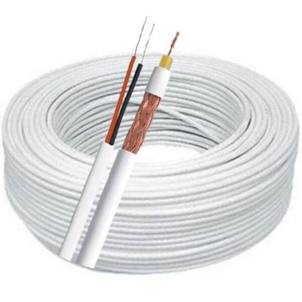 Cabo Coaxial 4mm Bipolar C/ Alimentação CFTV Branco 100m Condutti - Image 4