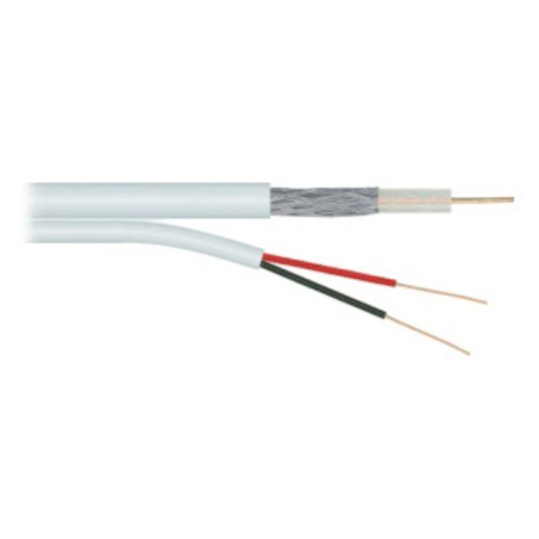 Cabo Coaxial 4mm Bipolar C/ Alimentação CFTV Branco 100m Condutti - Image 5