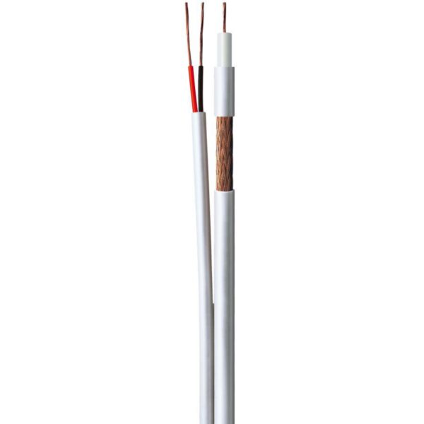 Cabo Coaxial 4mm + Bipolar C/ Alimentação Branco 500m - Image 2