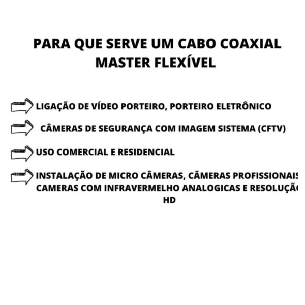 Cabo Coaxial 4mm Bipolar C/ Alimentação CFTV Branco 100m Condutti - Image 9