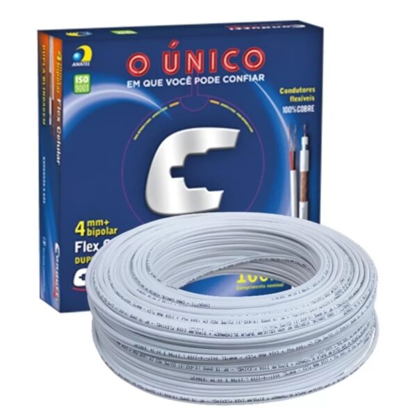 Cabo Coaxial Condutti 4mm Bipolar 80% Dupla Blindagem CFTV 100m