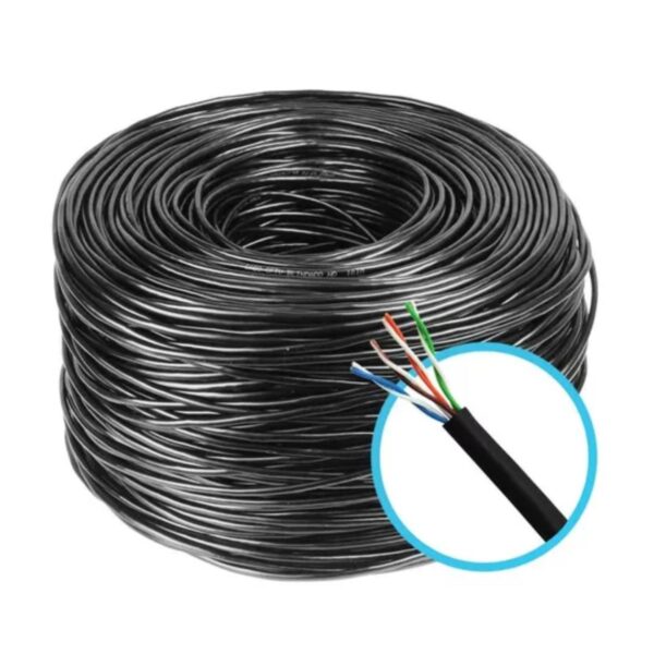 Cabo de Rede UTP CAT5e 24AWG 100% Cobre 305 Metros, Preto Dmix 7747-J - Image 4