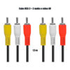 Cabo RCA 3 + 3 1,5m Áudio E Vídeo AV - Image 3