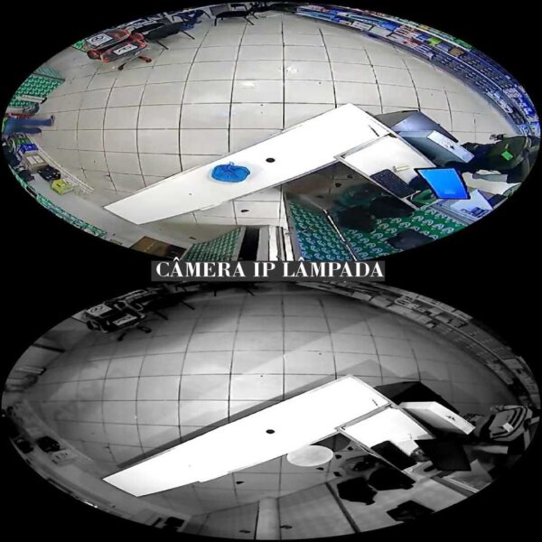 Câmera de segurança Lâmpada Interna WI-Fi IP Panorâmica 360° Fisheye/Olho de Peixe - Image 6