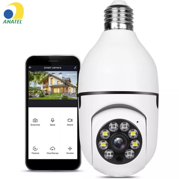 Câmera de segurança wi-fi Mini Speed Bocal E27 Wi-Fi PTZ Infravermelho - Image 2