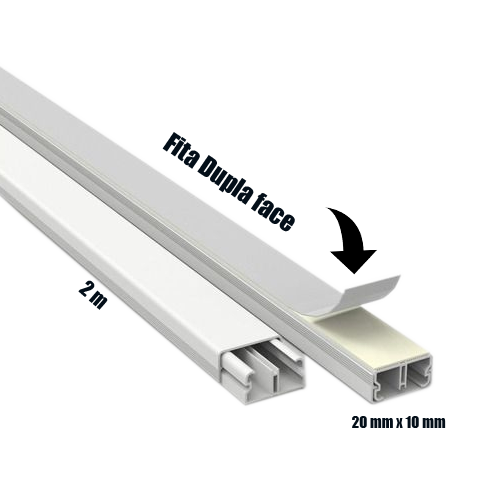 Canaleta Sistema X 20x10mm C/ Fita Dupla Face C/ 2 Metros - Image 4