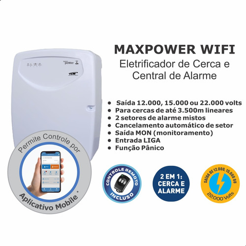 Central Choque E Alarme Maxpower Wifi Arme Pelo App - Image 2