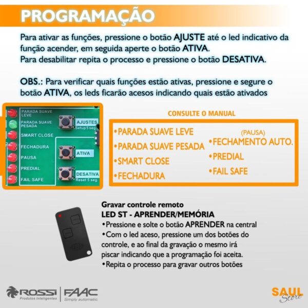 CENTRAL DE COMANDO PARA PORTÃO DESLIZANTE ROSSI WKXH90 - Image 4
