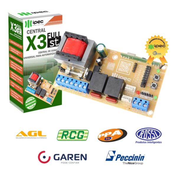 Central de Comando Placa Automatizador Motor Universal Portão PPA Garen Rossi RCG X3 Ipec Full ST