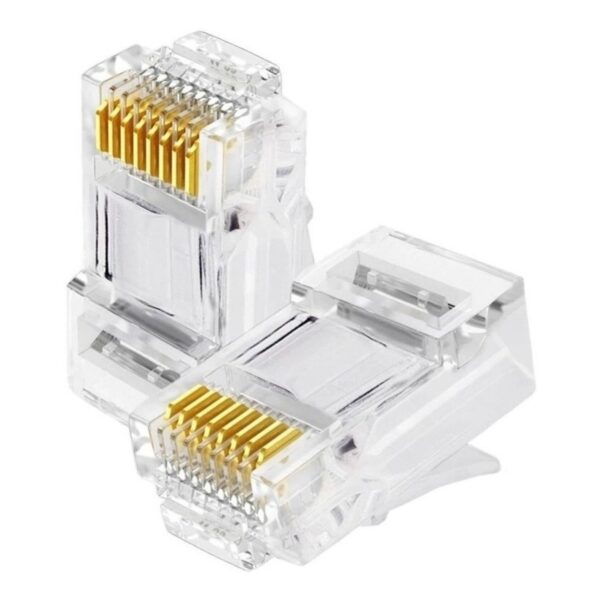 Conector RJ45 Macho Cat5e Para Cabo De Rede Vazado C/ 10 Unidades - Image 3
