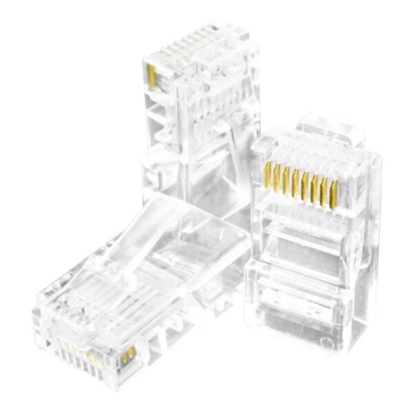 Conector RJ45 Macho Cat5e Para Cabo De Rede Vazado C/ 10 Unidades - Image 4