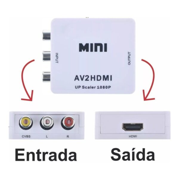 Adaptador Conversor Av Rca Para Hdmi Hardware Full Hd 1080p - Image 3