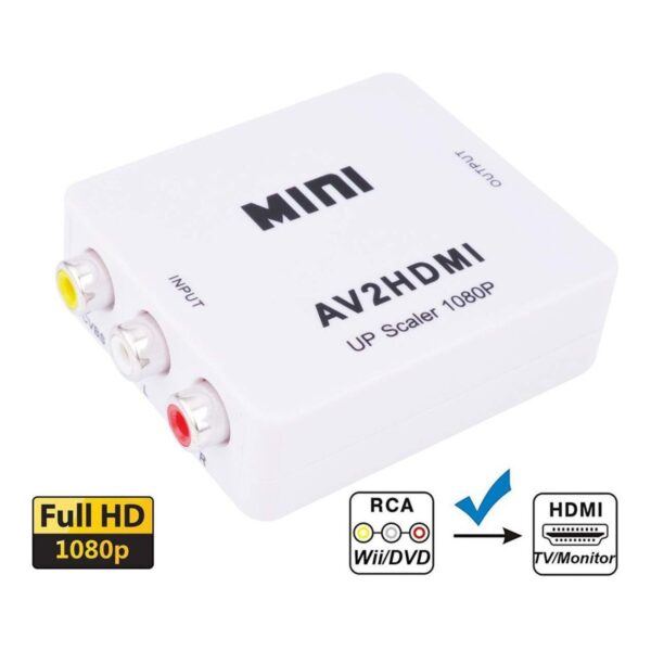 Adaptador Conversor Av Rca Para Hdmi Hardware Full Hd 1080p - Image 4