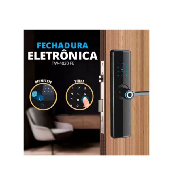 Fechadura Eletrônica Tw-4020 Fe - Biometria, Senha E Chave - Image 6