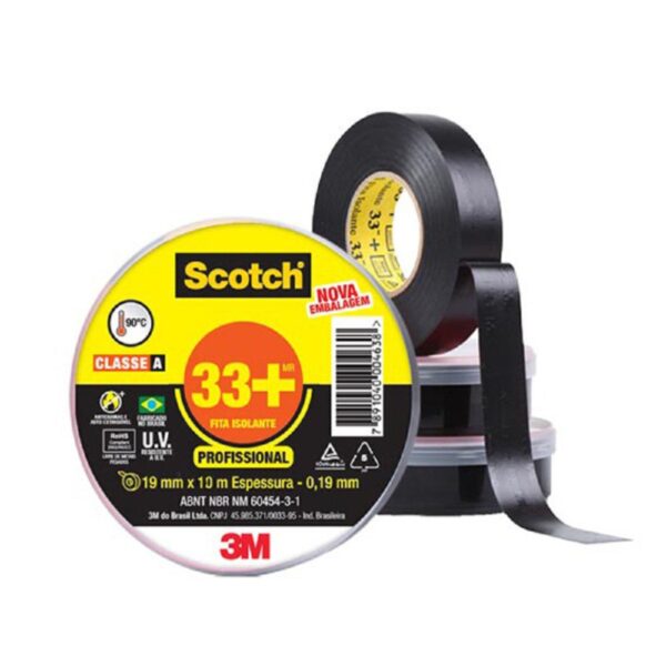 Fita Isolante Profissional 3M 33+ Scotch 105°c 20 Metros - Image 3