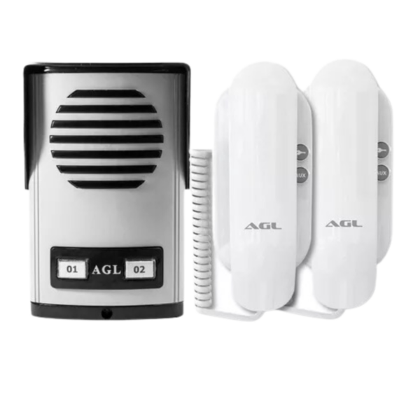 Interfone Porteiro Coletivo AGL 2 Pontos com 2 Monofones