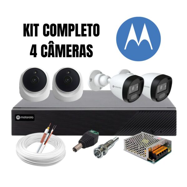 Kit CFTV Motorola Completo 4 Câmeras Full HD e DVR 4 Canais