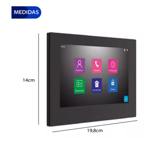 Monitor Vp7 Inteligente Wi-fi Touch Agl Tela De 7 App - Image 2