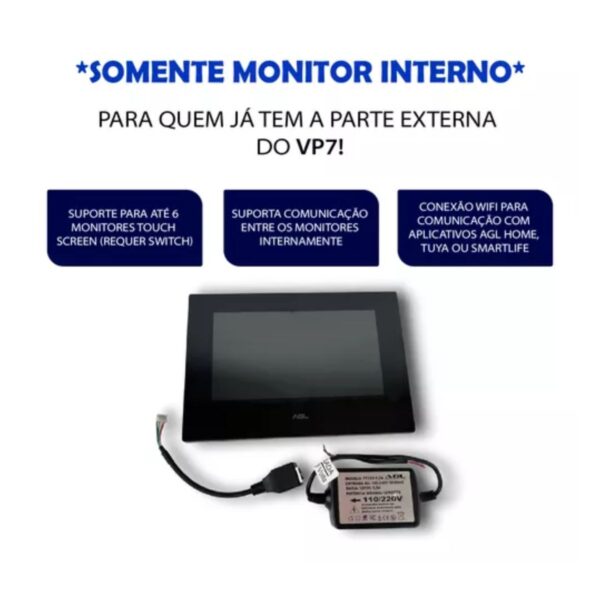 Monitor Vp7 Inteligente Wi-fi Touch Agl Tela De 7 App - Image 3