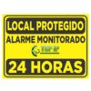 Placa De Advertência Alarme Monitorado Local Protegido C/ 2 Unidades - Image 2
