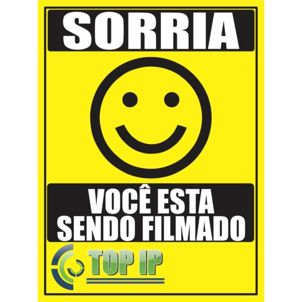 Placa De Advertência Sorria Smile Você Esta Sendo Filmado C/ 2 Unidades