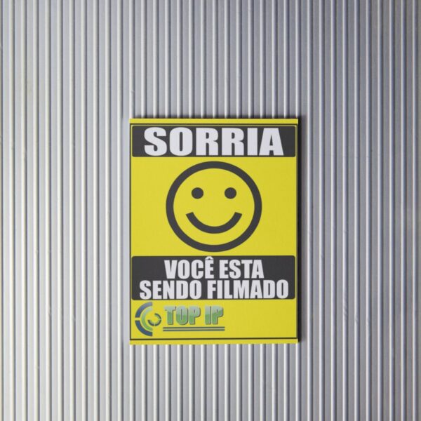 Placa De Advertência Sorria Smile Você Esta Sendo Filmado C/ 2 Unidades - Image 4