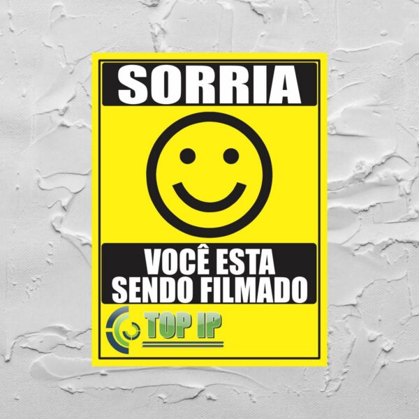 Placa De Advertência Sorria Smile Você Esta Sendo Filmado C/ 2 Unidades - Image 5