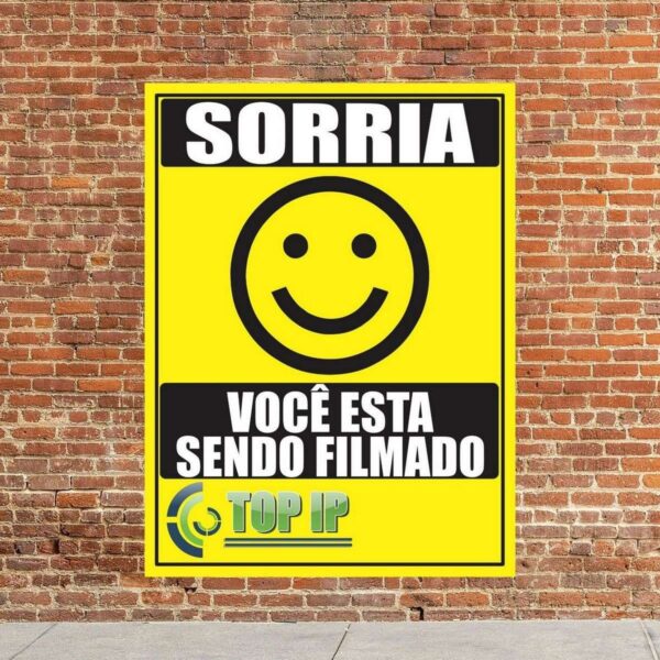 Placa De Advertência Sorria Smile Você Esta Sendo Filmado C/ 2 Unidades - Image 6