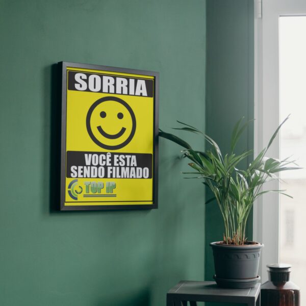 Placa De Advertência Sorria Smile Você Esta Sendo Filmado C/ 2 Unidades - Image 2