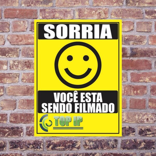 Placa De Advertência Sorria Smile Você Esta Sendo Filmado C/ 2 Unidades - Image 7