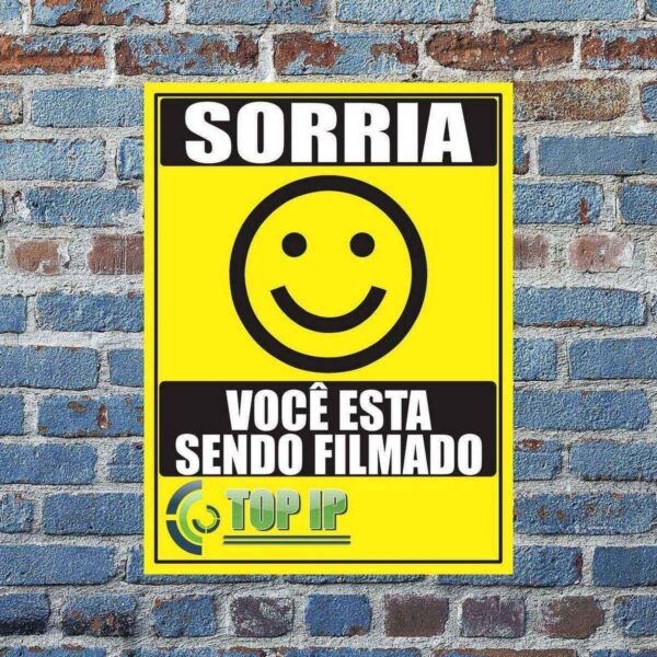 Placa De Advertência Sorria Smile Você Esta Sendo Filmado C/ 2 Unidades - Image 9
