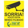 Placa De Advertência Sorria Você Esta Sendo Filmado C/ 2 Unidades