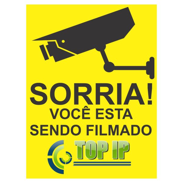 Placa De Advertência Sorria Você Esta Sendo Filmado C/ 2 Unidades