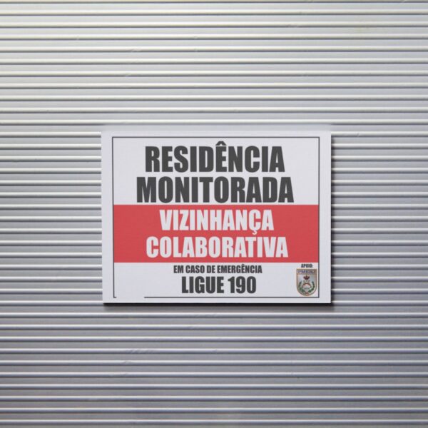 Placa De Advertência Vizinhança Colaborativa Aviso Policia C/ 2 Unidades - Image 2