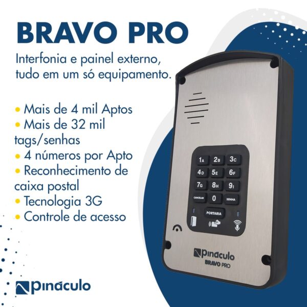 Porteiro Interfone Sem Fio Via Celular Painel Bravo Pro Ate 4000 Apartamentos Pináculo - Image 5