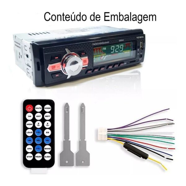Radio Automotivo Mp3 Player Fm Bluetooth Usb Sd - Image 6