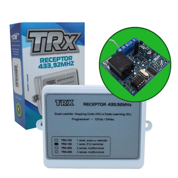 Receptor 1 Canal 433mhz 12v Multifuncional TRX-150 Tem