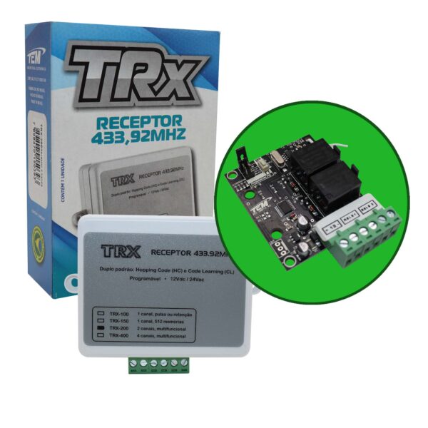 Receptor Programável TEM Trx-200 433 Mhz