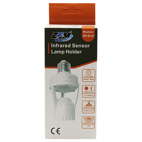 Soquete Sensor De Presença Lâmpada Bocal Movimento 360º E27